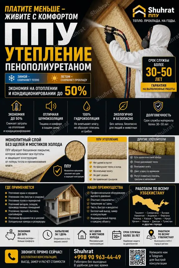 Утепление ППУ, pena sepish