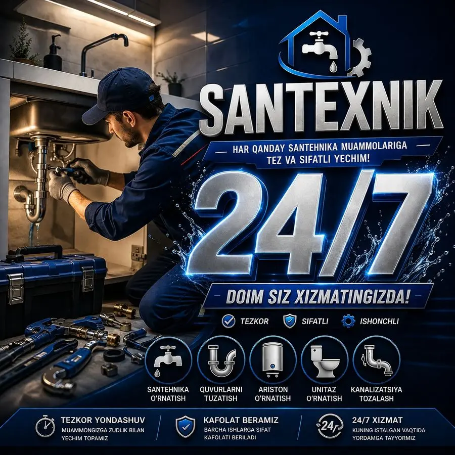Santexnik xizmati 24/7 Сантехник хизмати