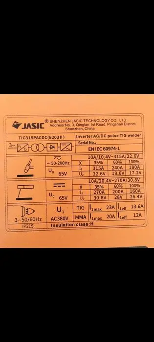 JASIC  TIG315PACDC  Аргон сварка аппарат