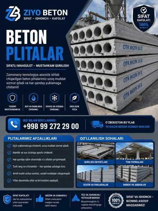 Beton Plitalar | Плиты перекрытия 2пк |