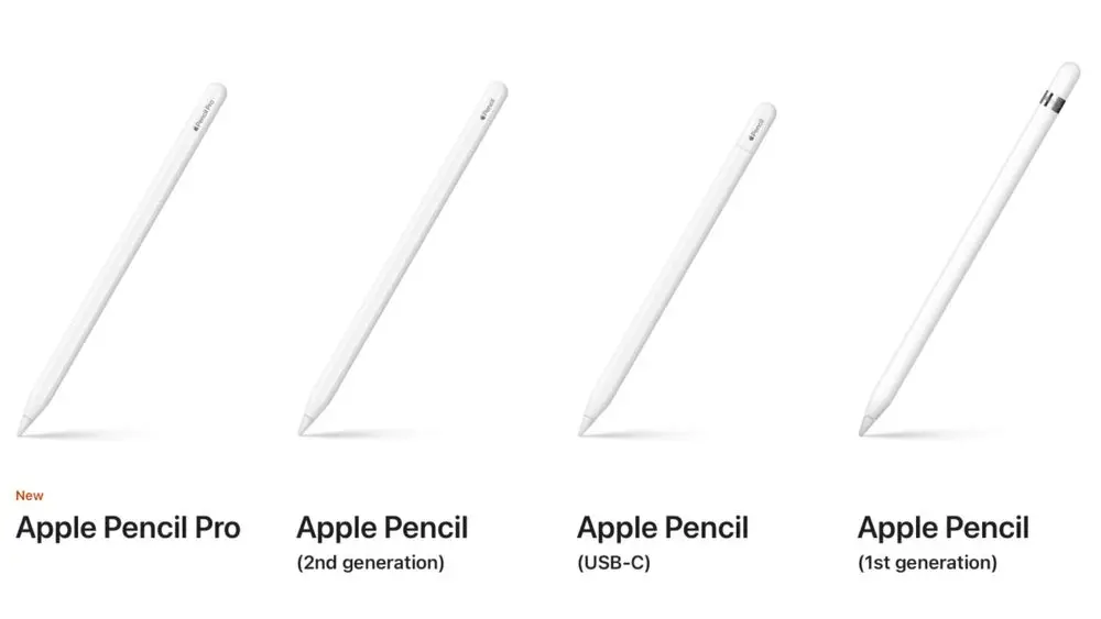 Apple Pencil 1 and Pencil 2 Generation