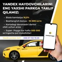 Yandex taksida ishlash YAPARTNER komissiya 0%