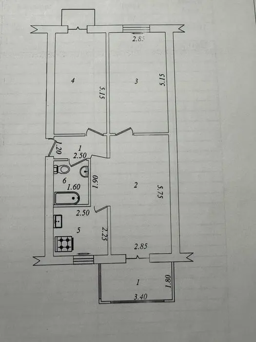 Продам квартиру Дархан, СК Старт,Новомосковская.Кирпич, 65 метр, 3/2/5