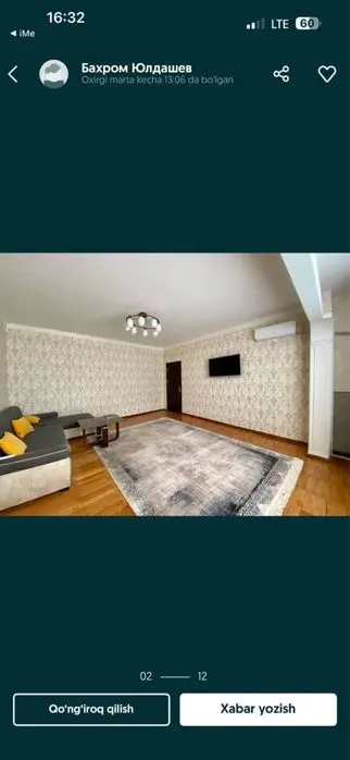 Qizlar uchun sheriklikga kvartira. Yunusobod 7 kvartilda joylashgan.
